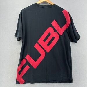 FUBU Sports Mitchell & Ness Black Tshirt Double Sided SZ XL Streetwear Baggy